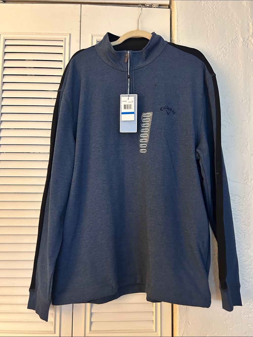 Callaway Golf Quarter Zip Peacoat Blue Sweatshirt pocketed Pullover XL NWT